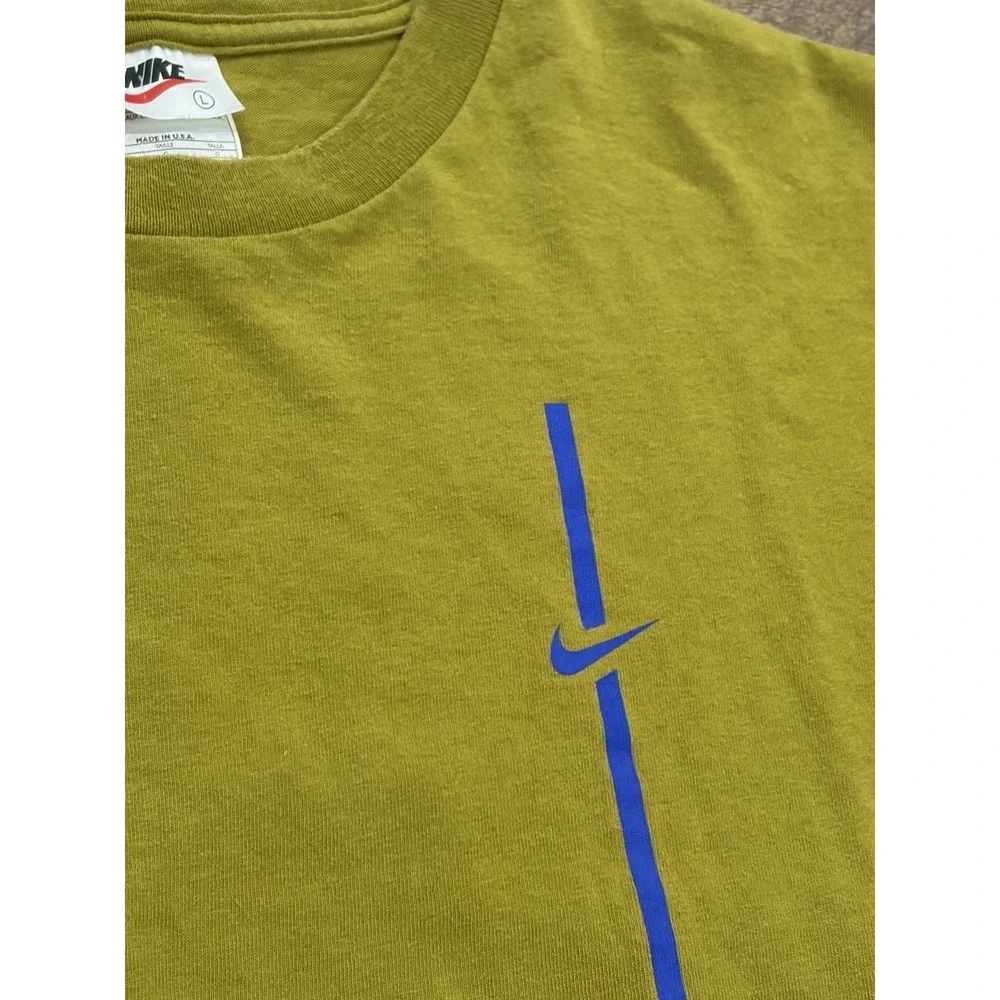 Vintage‎ 90s Nike Double Sided Graphic Tee Made In USA Green Large